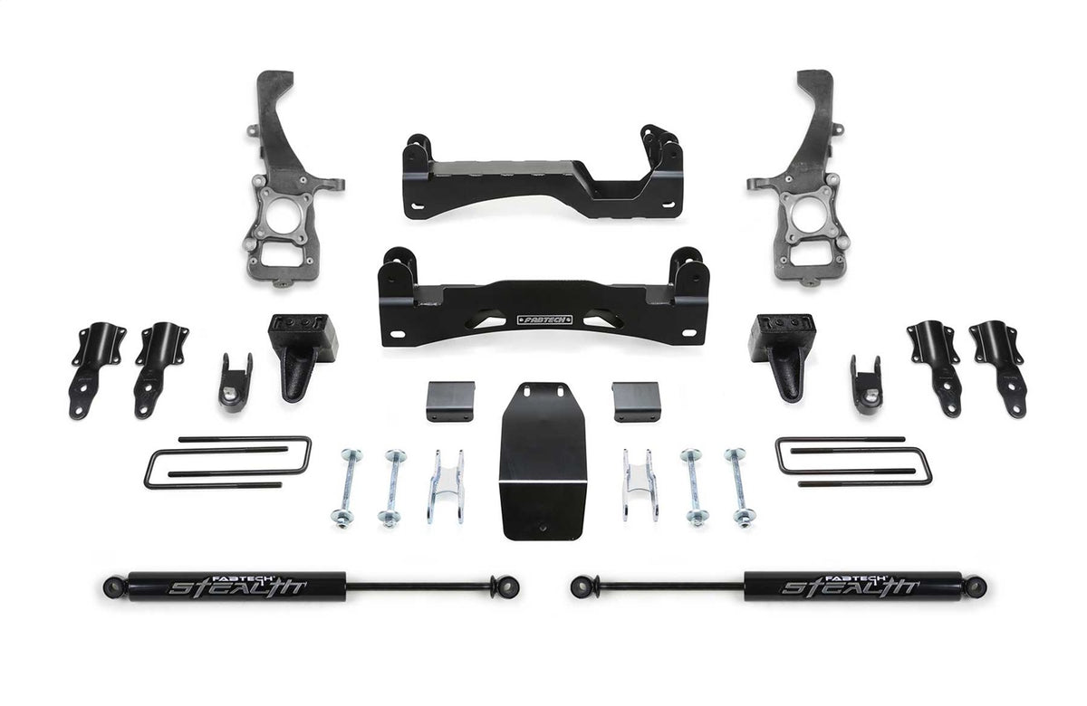 Fabtech Suspension Lift Kit – w/Rear Stealth Shocks, 6 in. Lift (PN K2371M)