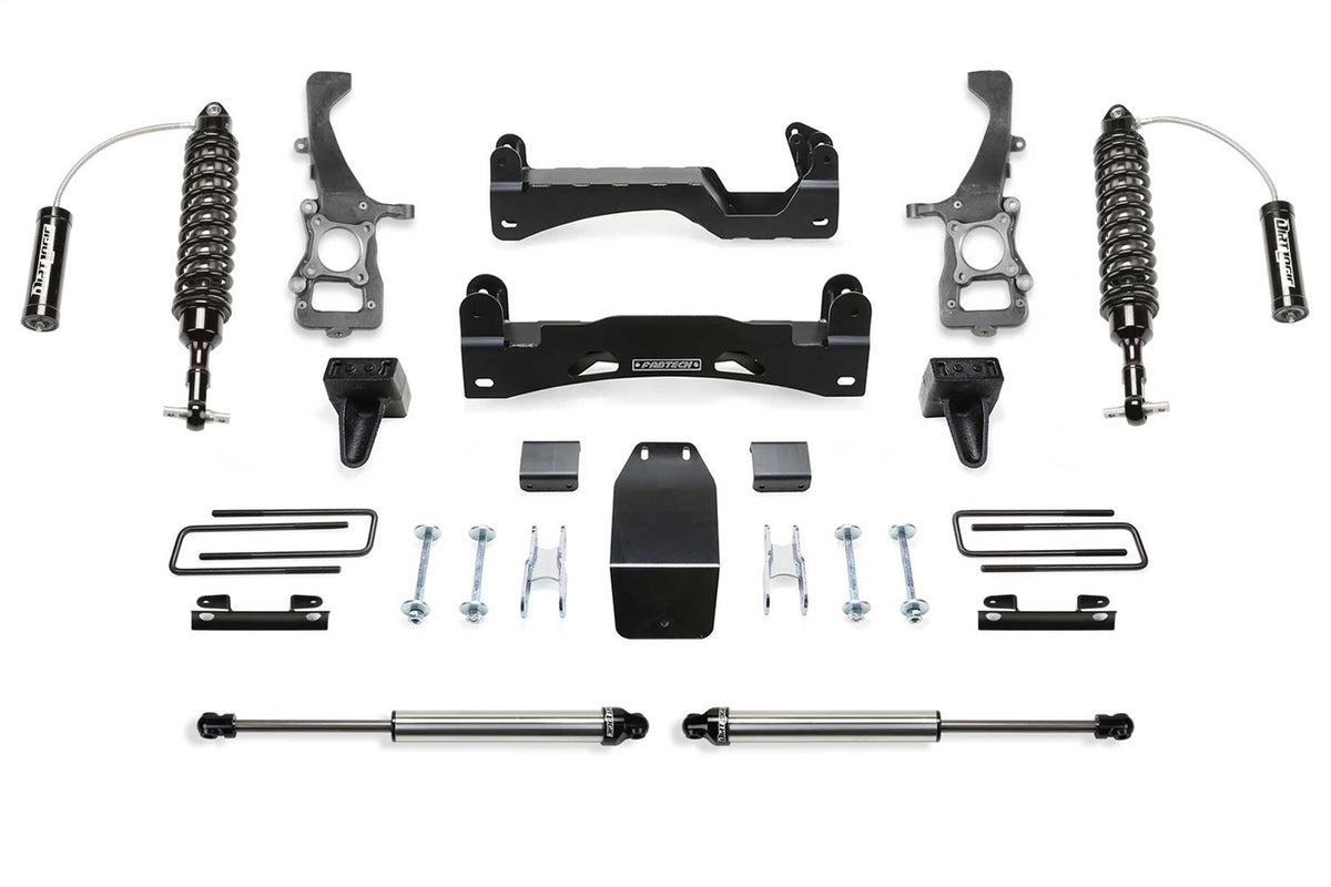 Fabtech Suspension Lift Kit – 6 in. Lift, w/Front Dirt Logic SS 2.5 Resi. Coilovers, Rear Dirt Logic Shocks (PN K2373DL)
