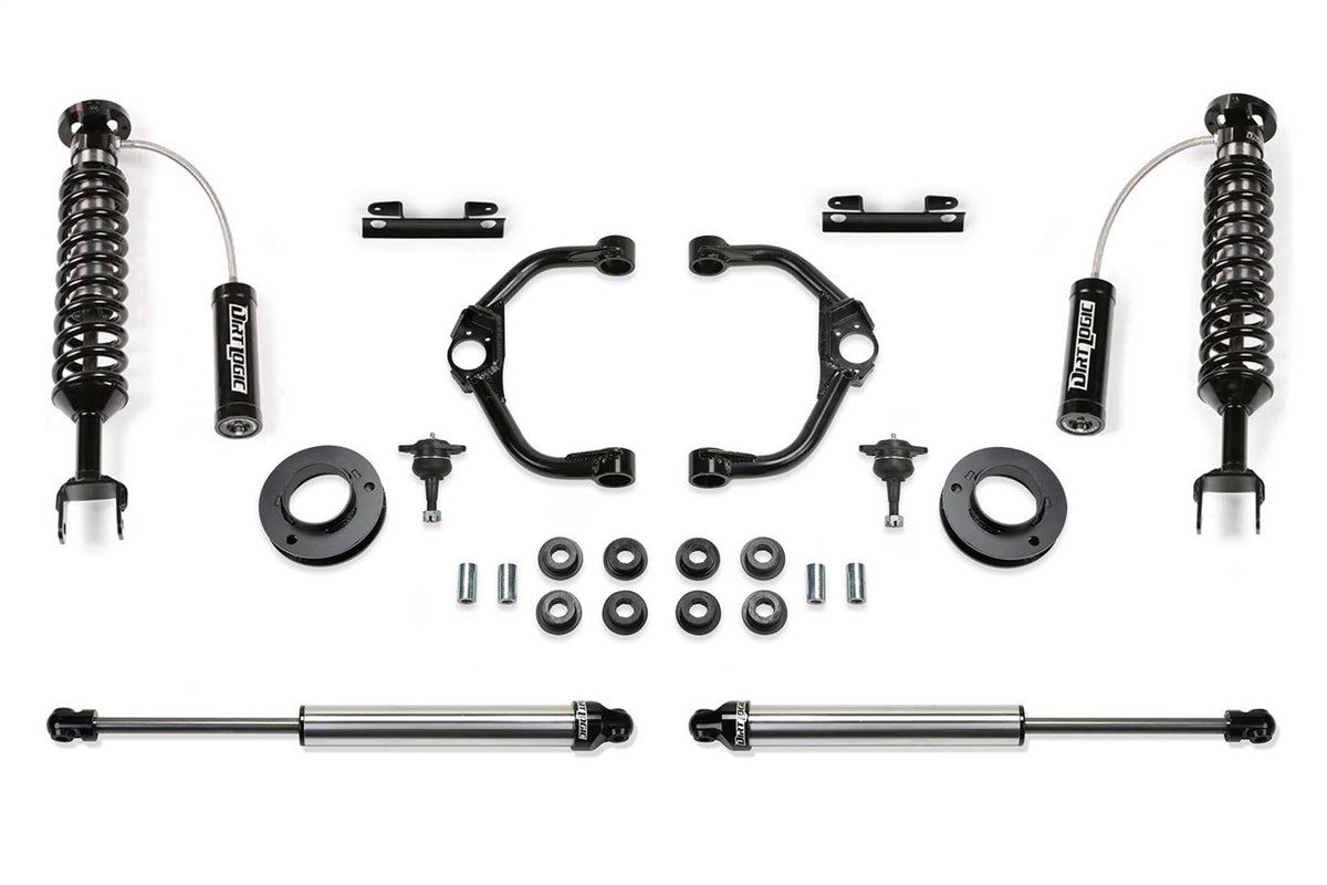 Fabtech Suspension Lift Kit – 3 in. Lift, w/Dirt Logic 2.5 in., Resi Coilovers 2.25 in. Lift (PN K3170DL)