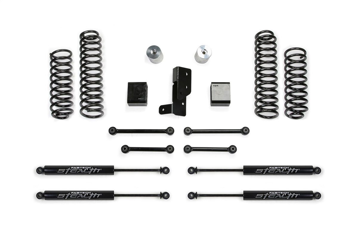 Fabtech Suspension Lift Kit – 3 in. Lift, w/Spacers, Front And Rear Stealth Monotube Shocks (PN K4107M)