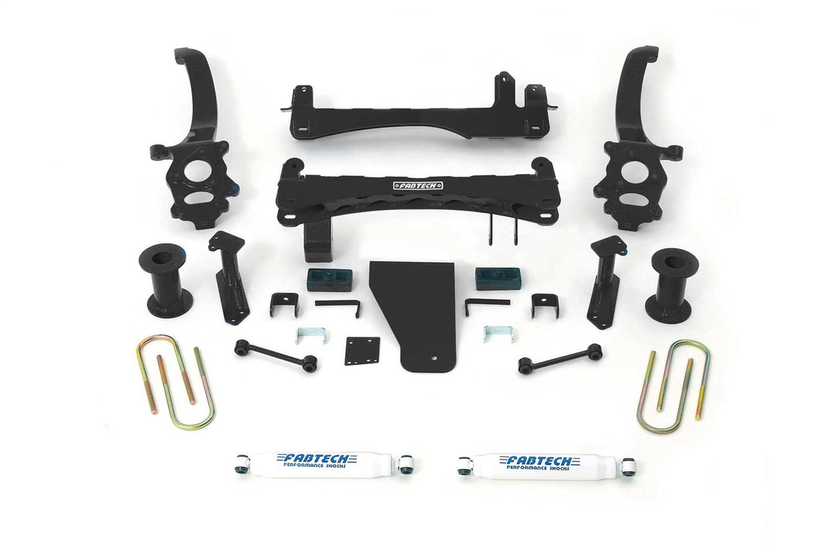 Fabtech Suspension Lift Kit – 6 in. Lift, w/Rear Performance Shocks (PN K6012)