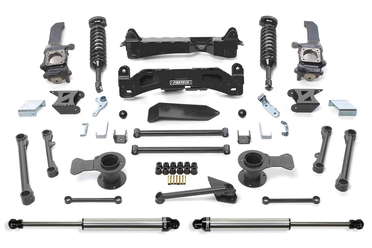 Fabtech Suspension Lift Kit – 6 in. Lift, w/DLSS 2.5C/Os And Rear DLSS Shocks (PN K7025DL)