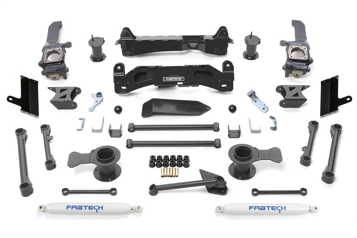 Fabtech Suspension Lift Kit – 6 in. Lift, w/Performance Shocks, Box Kit (PN K7066)