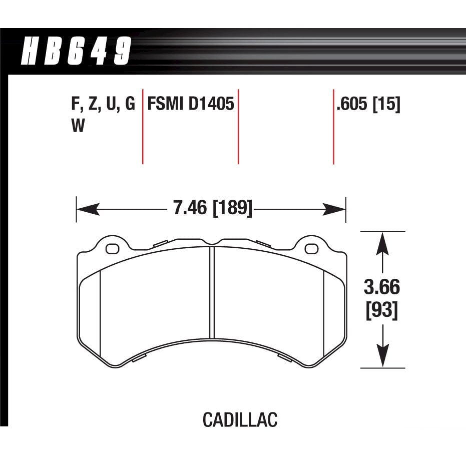 Hawk Performance HB649Z.605 Ceramic Disc Brake Pad For Select Dodge Chevy