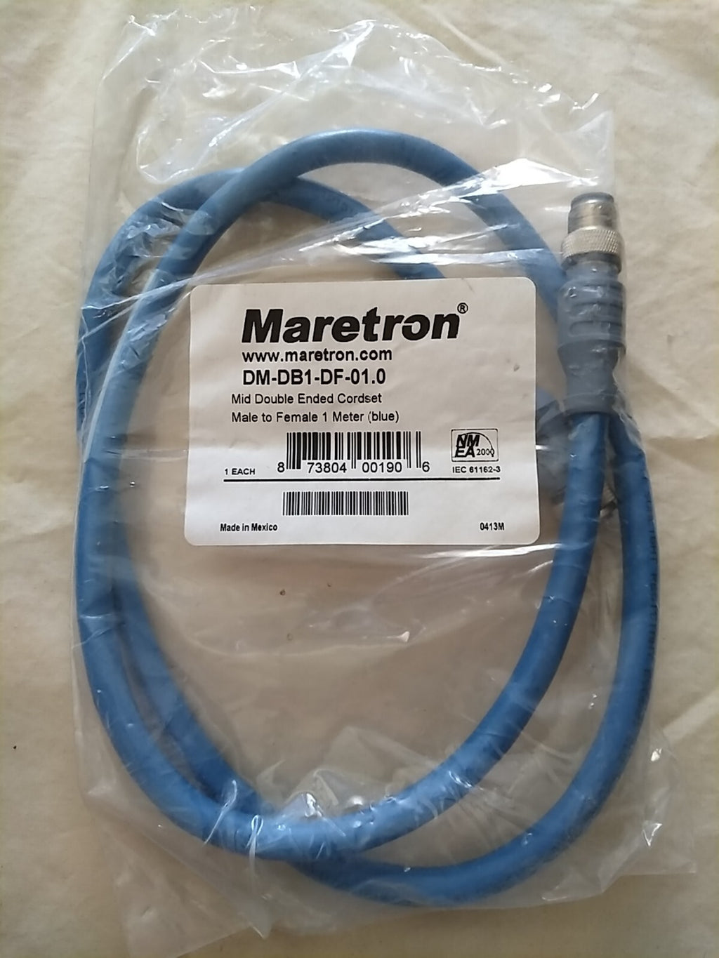 Maretron DM-DB1-DF-01.0 Mid Double-ended Cordset Male to Female Blue - Open Bag
